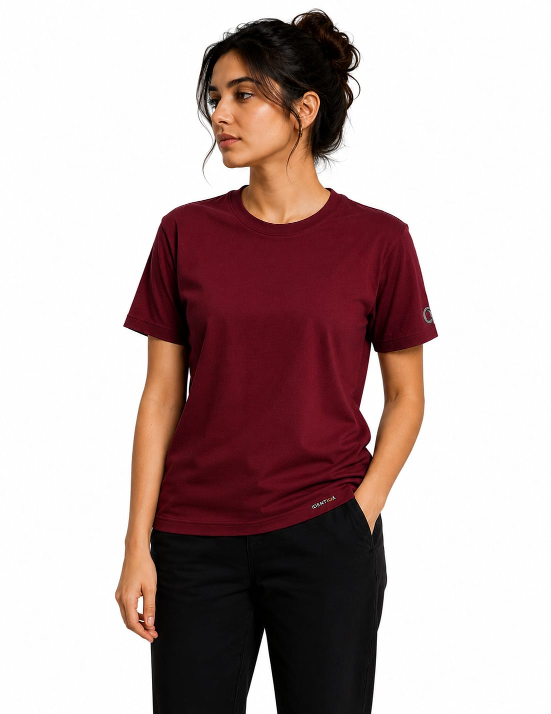 IDENTIQA™ - Crew Neck T-Shirt-Maroon – Men & Women- Customized
