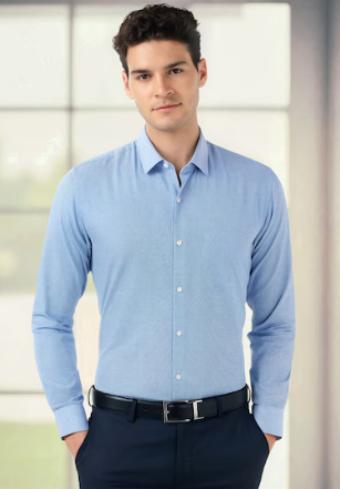 Men Blue Regular Fit Full Sleeves Formal Shirt Online
